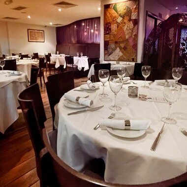 Interior Main Dining Area at Zari Fine Dining Restaurant Crawley